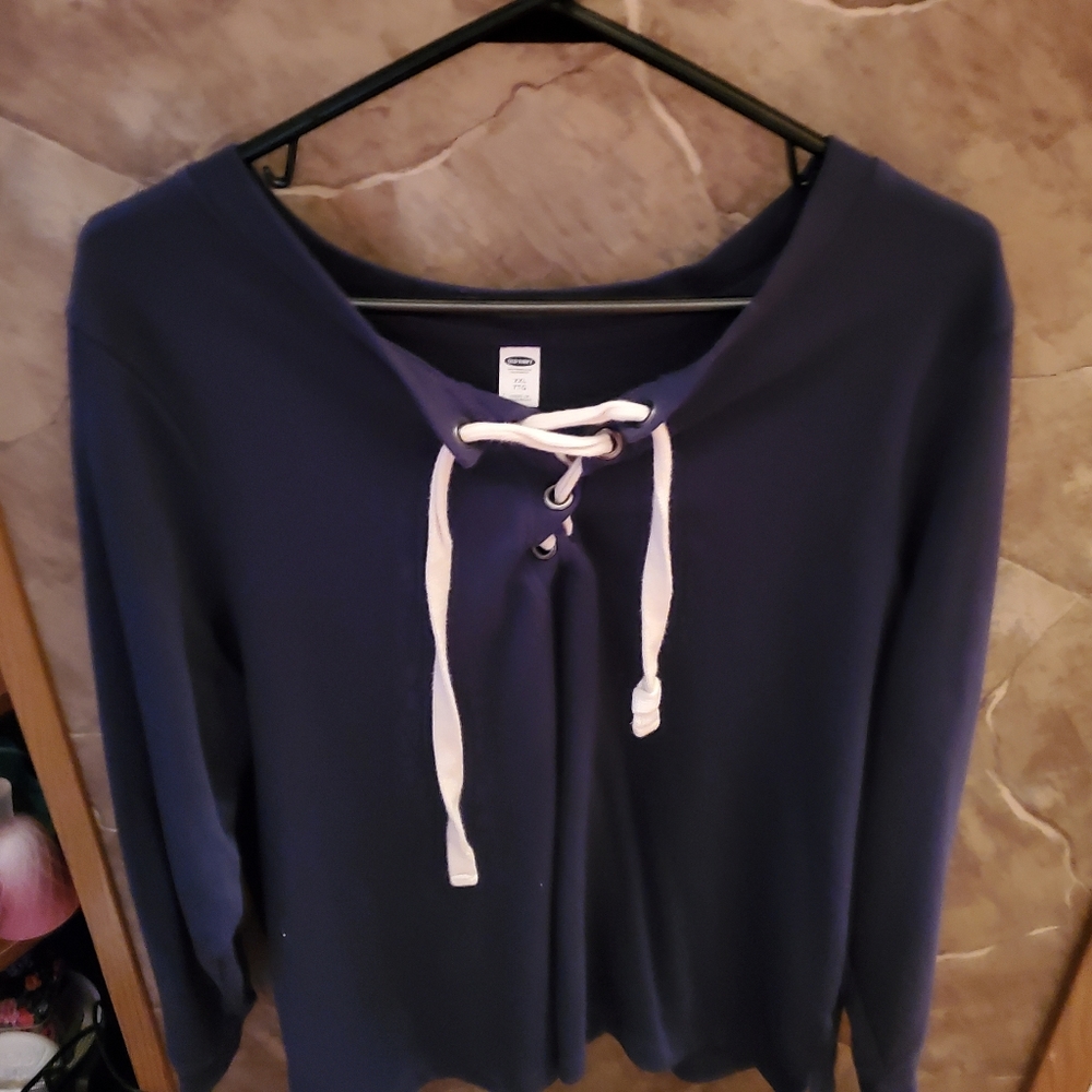Blue Sweatshirt with string